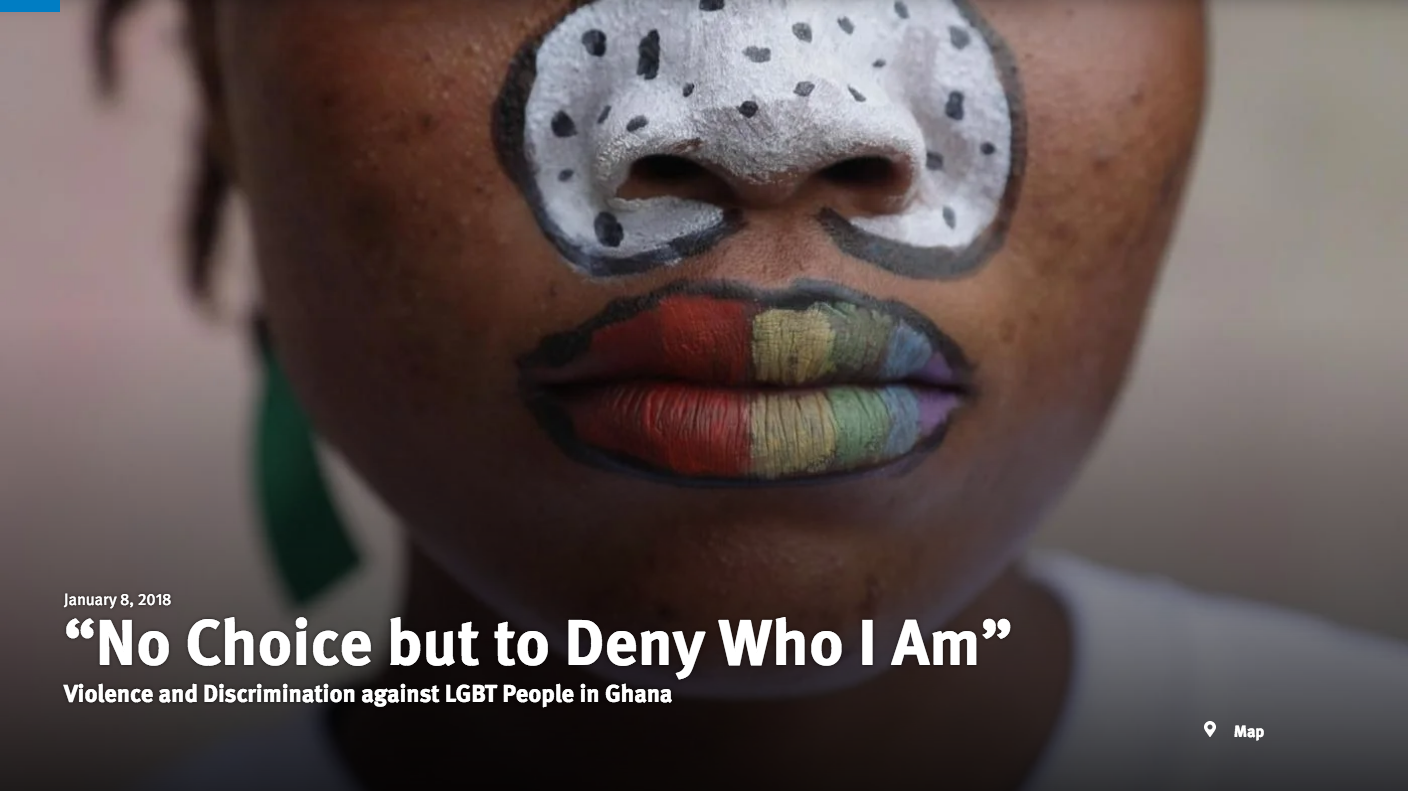 ung lesbian woman at an LGBT community center in Accra, Ghana.   © 2017 Human Rights Watch