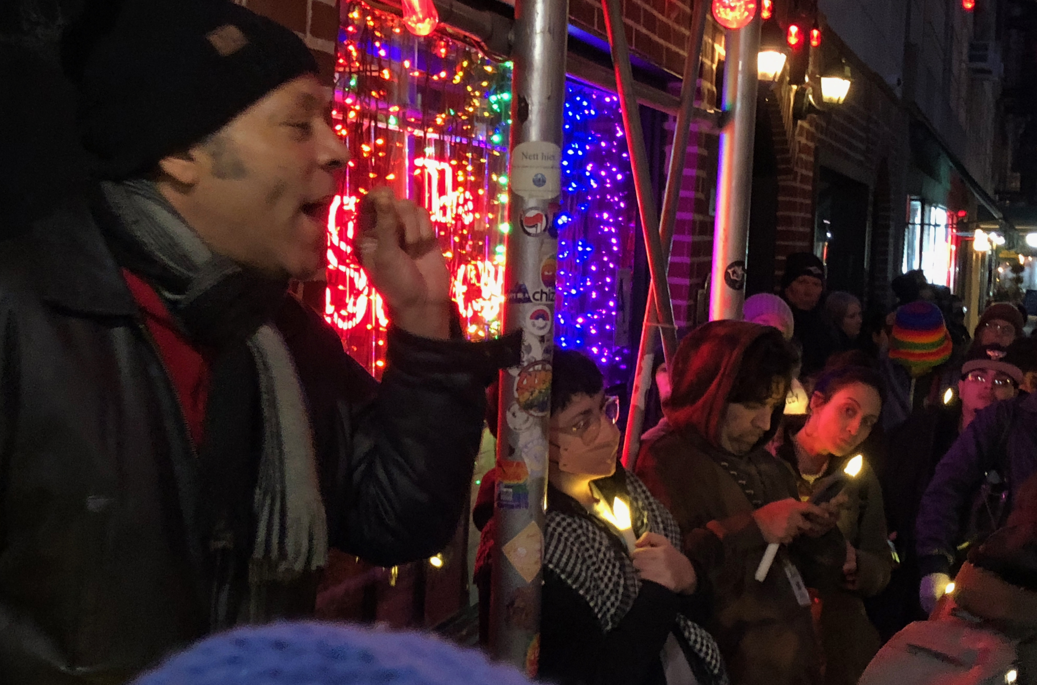 Jay Walker speaking at Nex Benedict Vigil at the Stonewall Inn