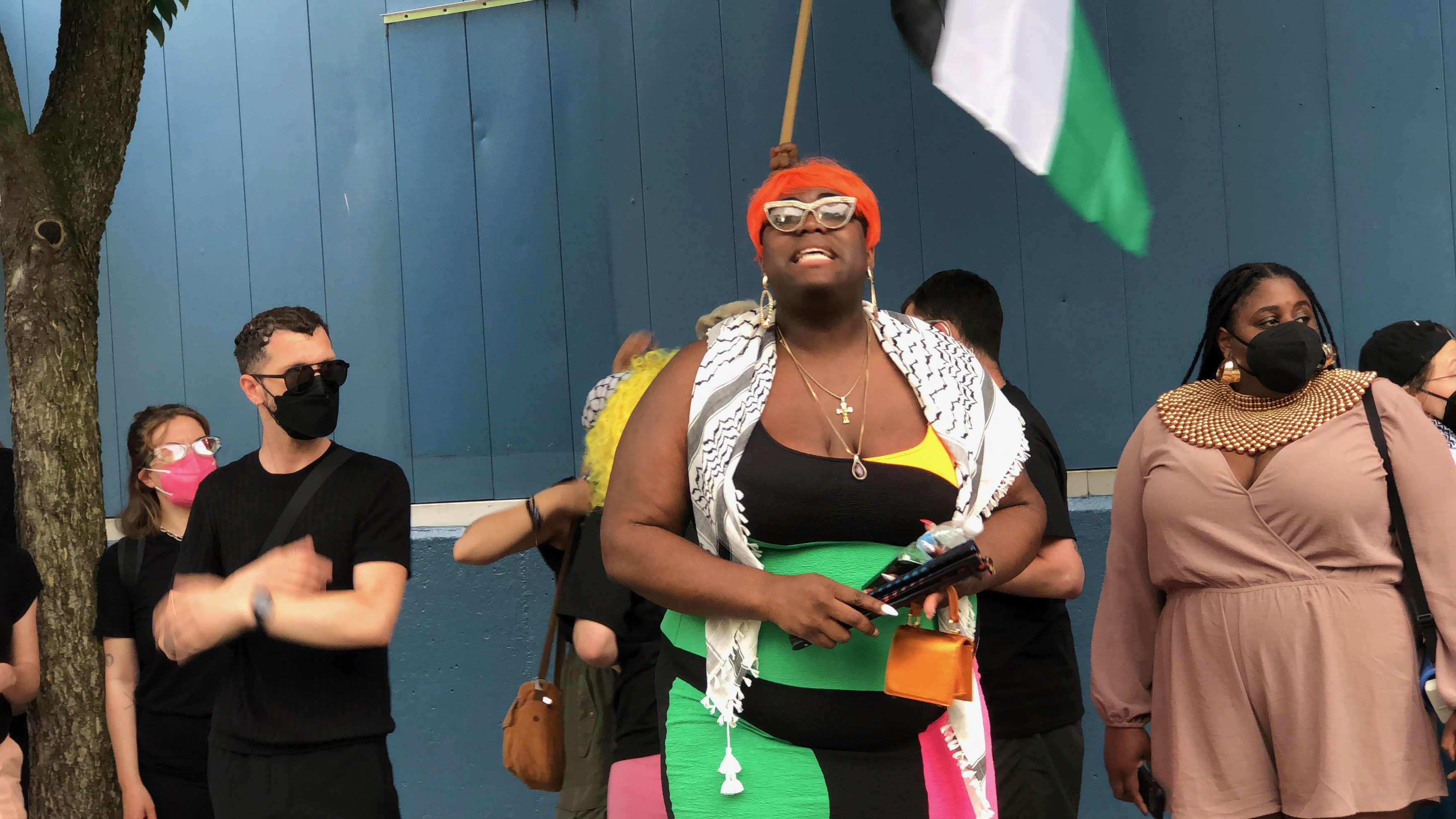 Queen Jean at Protest Outside Outright Action International