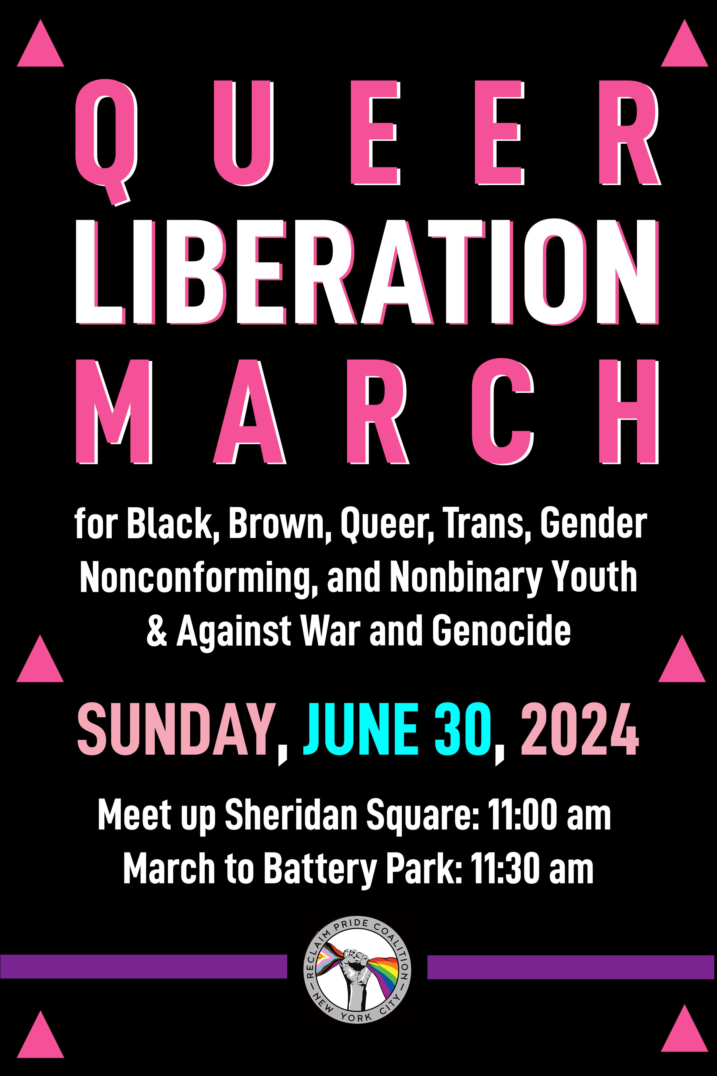 2024 Reclaim Pride March Poster