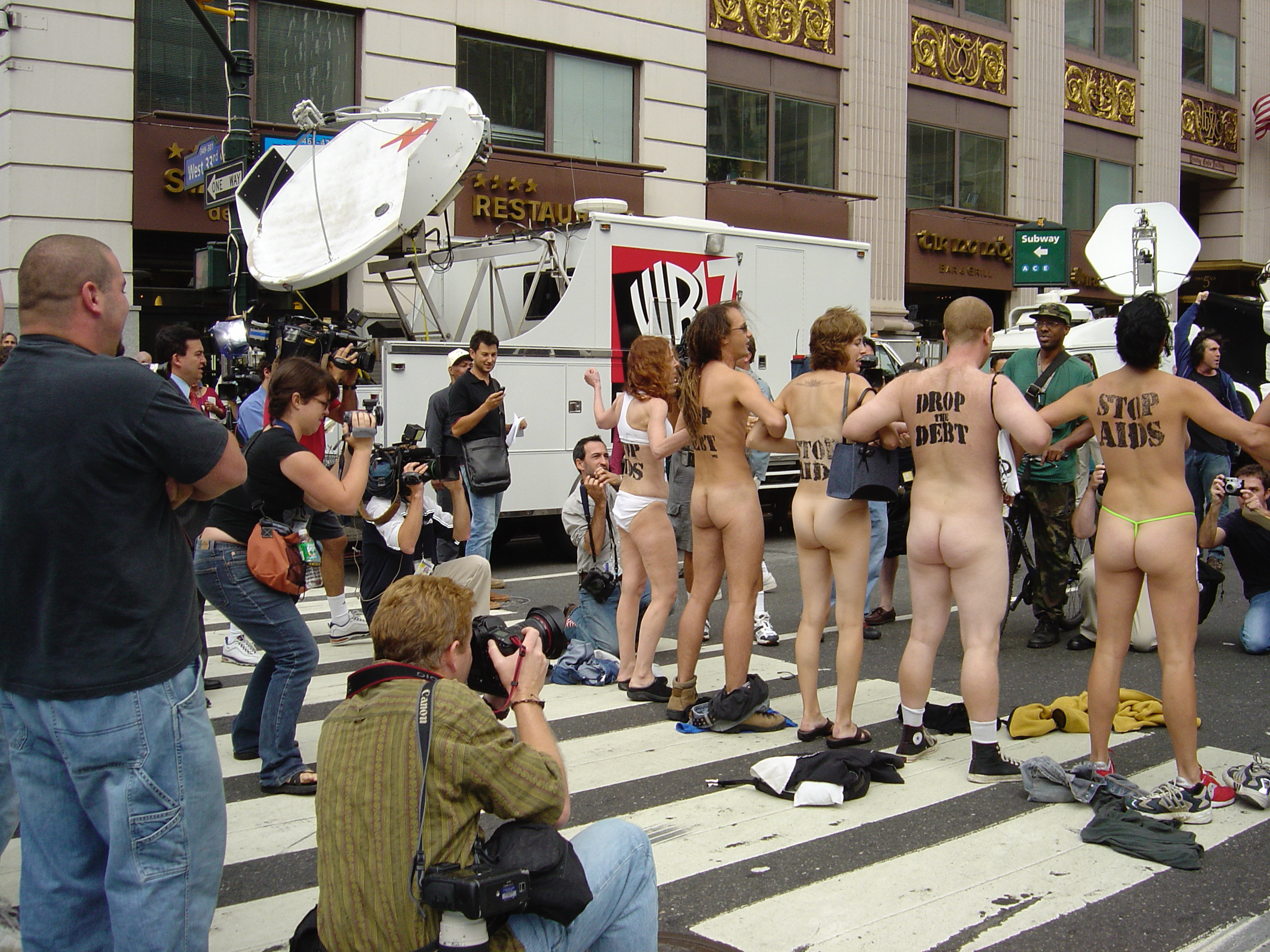 5 ACT UP members protest Bush's AIDS Policy Republican Convention.