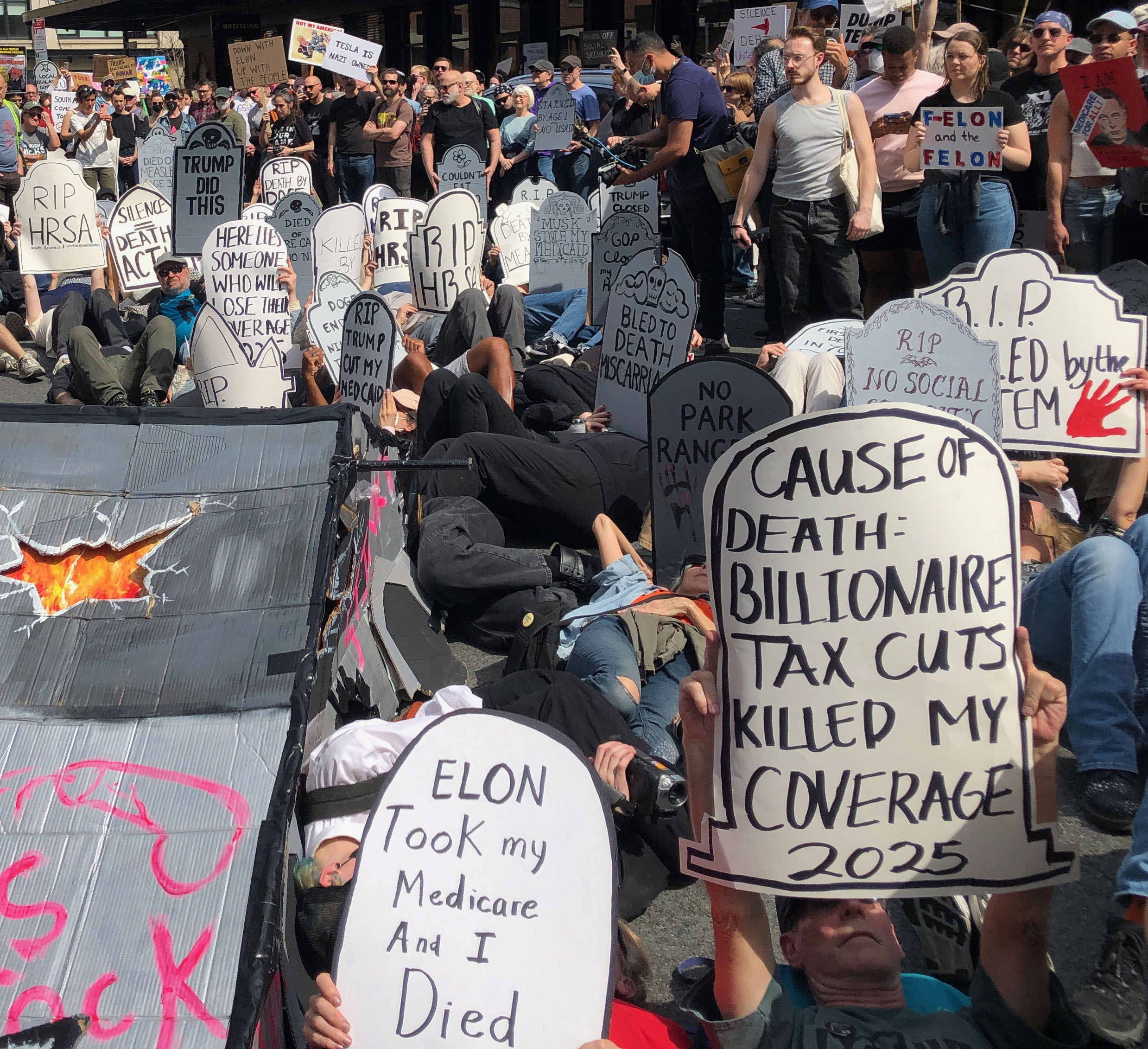 AIDS Activist Die-in at Tesla