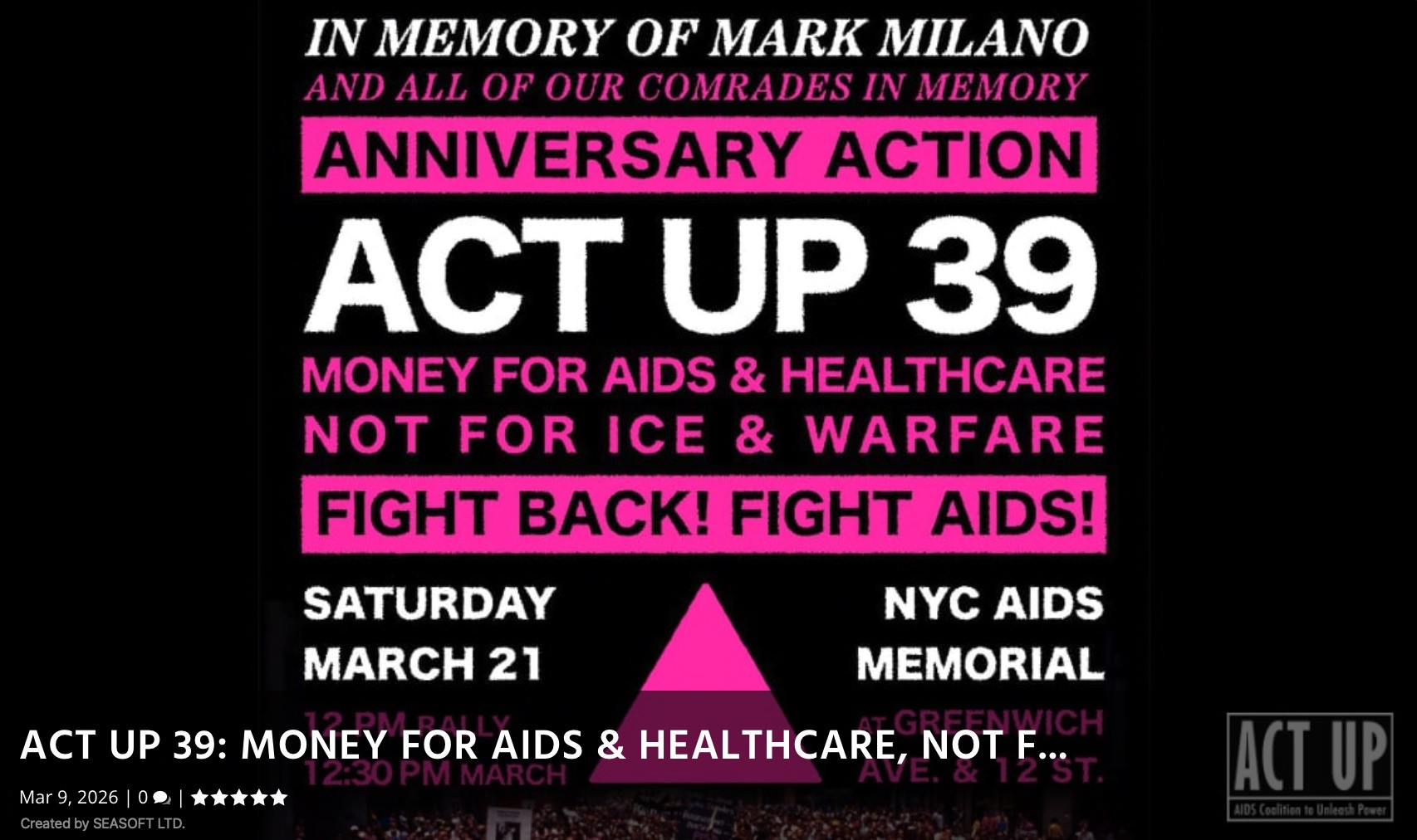 ACT UP's 39th Anniversary Action
