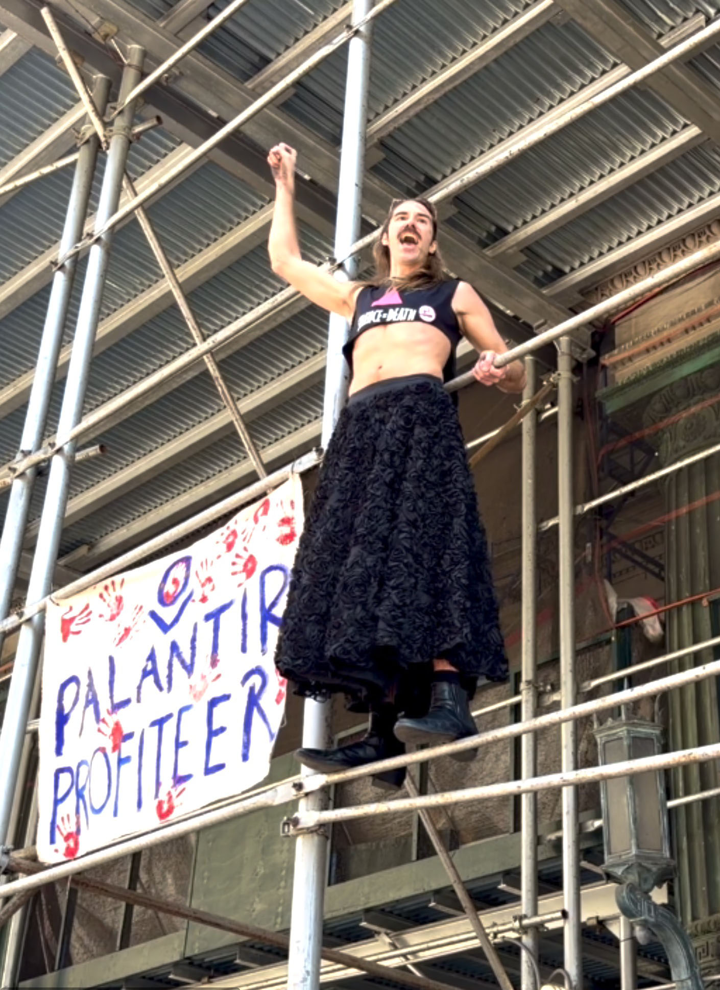 ACT UP Protest Palintir Profitiering ACT UP Protest Palintir Profitiering