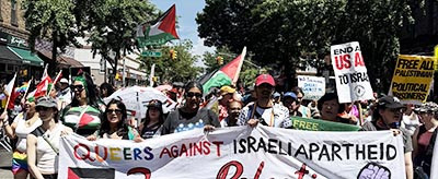 Palestine queers against Israeli apartheid banner (6.7.26) (Mel Cox)