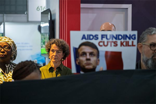 Protest of French President Macron's 60% Cut to Global AIDS Protest of French President Macron's 60% Cut to Global AIDS