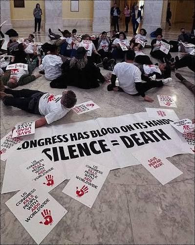 Protest Demanding Funding For PEPFAR In Congress Protest Demanding Funding For PEPFAR In Congress